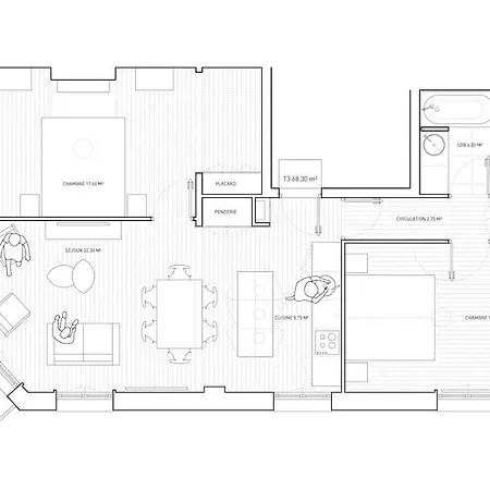 Au Coeur De Trouville. De 3 Pieces. *