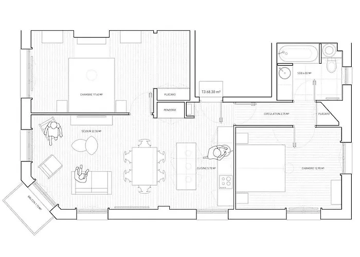 Au Coeur De Trouville. De 3 Pieces. *